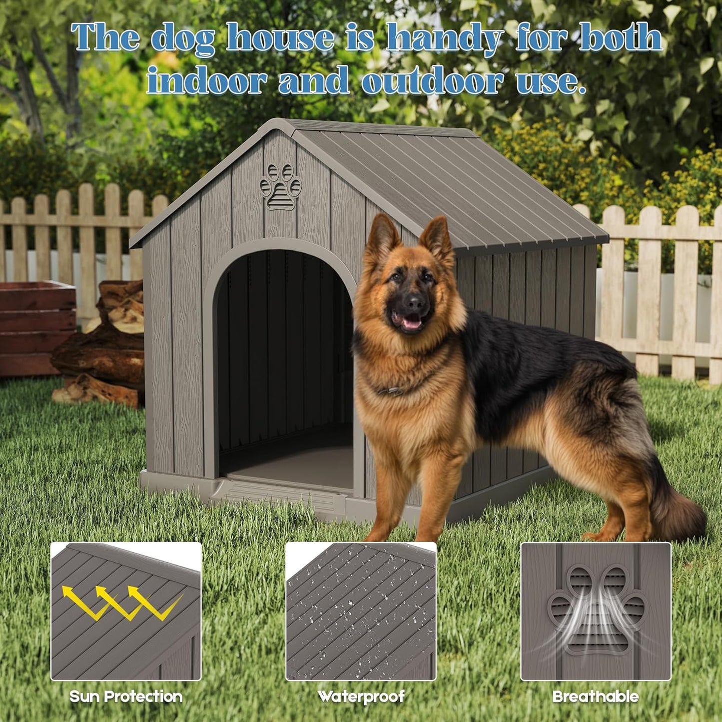 Large Outdoor Indoor Dog House
